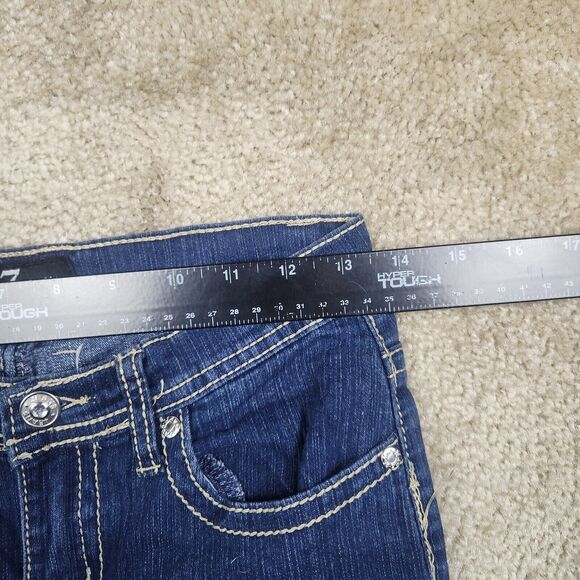 V17 Women's Size 3 4 Blue Skinny Dark Wash Cotton Blend Stretch Denim Jeans A697 - Picture 6 of 10